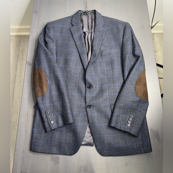 Lauren Ralph Lauren Men's 100% Wool Blazer with Elbow Patch Houndstooth Pattern - Picture 5 of 11